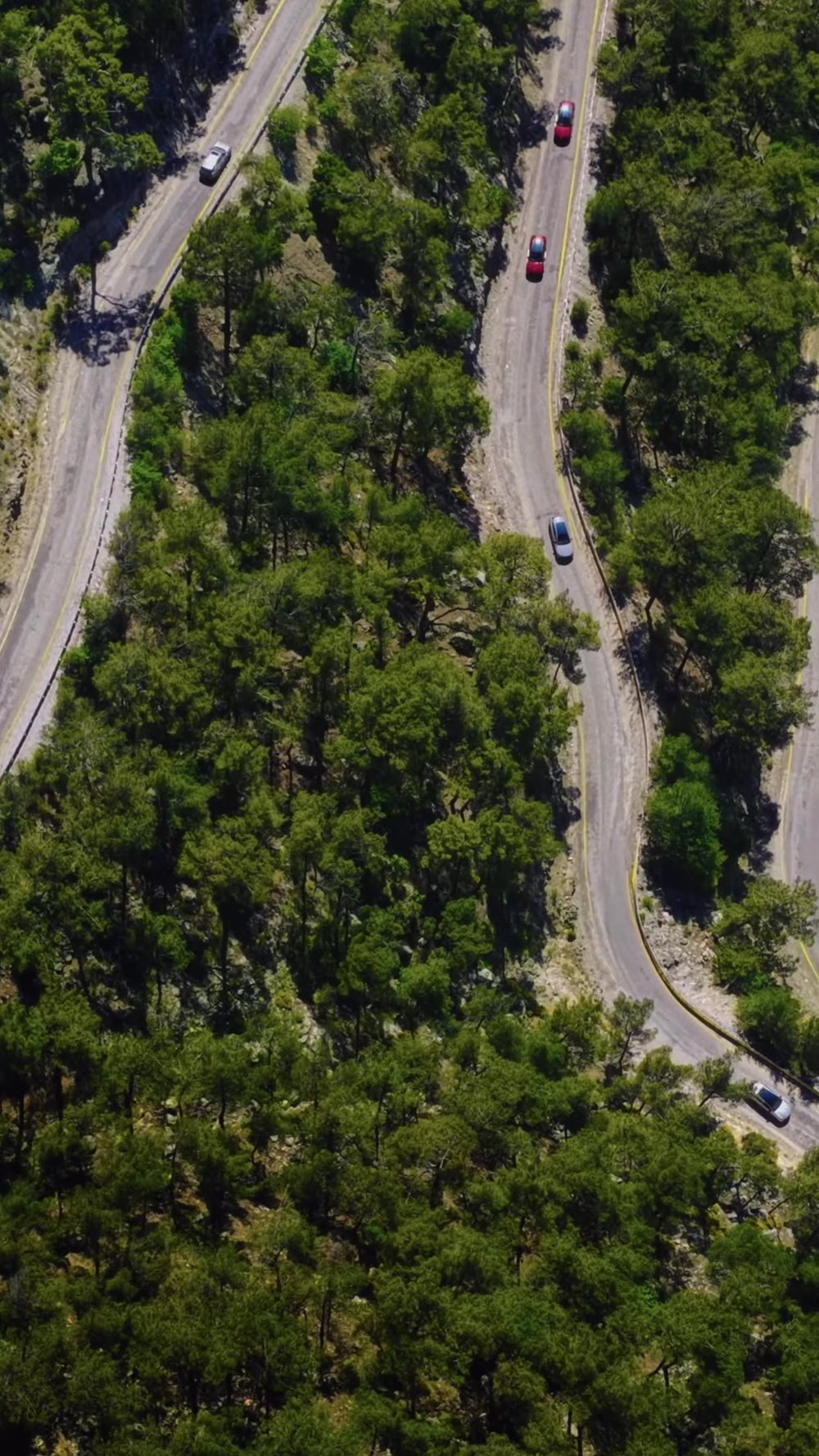 Switchback roads through the forest above Perdue